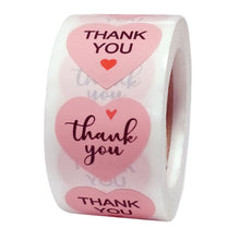 Pink Paper Label Stickers Gold Thank You Sticker Scrapbooking 500pcs for Wedding Gift Card Business Packaging Stationery Sticker