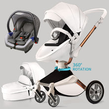 Hot Mom Baby Stroller 3 in 1 travel system with bassinet and car seat，360° Rotation Function children stroller,Luxury Pram F023