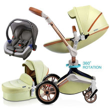 Hot Mom Baby Stroller 3 in 1 travel system with bassinet and car seat，360° Rotation Function children stroller,Luxury Pram F023