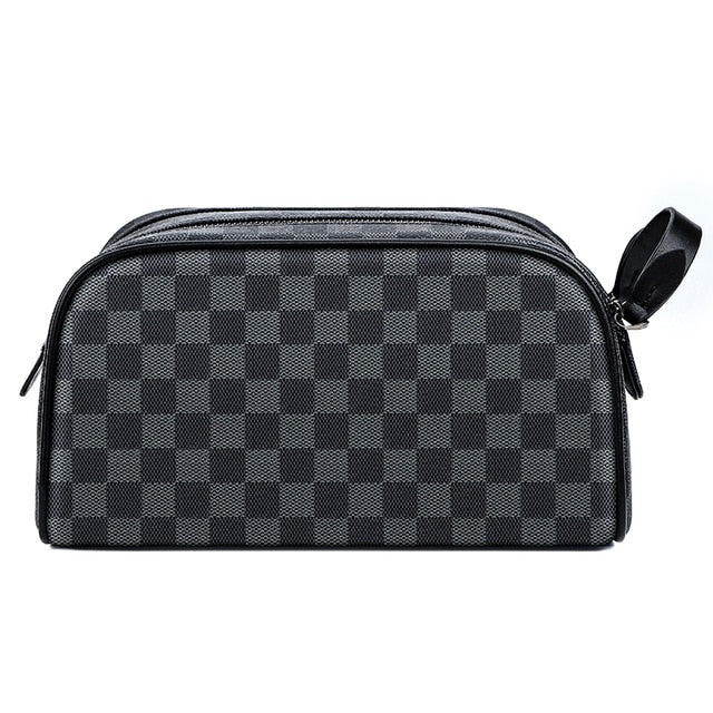 VICUNA POLO Travel Men Clutch Bag Famous Plaid Design Mens Toiletry Bag Travel Shaving Dopp Kit Waterproof Organizer Bags