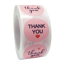 Pink Paper Label Stickers Gold Thank You Sticker Scrapbooking 500pcs for Wedding Gift Card Business Packaging Stationery Sticker