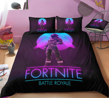 3D Cartoon Bedding Suit Fortnites Quilt Cover Fortress Night Printed Bed Spead Child Bedroom Bed Duvet Cover Bedclothes 3pcs Set