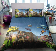 3D Cartoon Bedding Suit Fortnites Quilt Cover Fortress Night Printed Bed Spead Child Bedroom Bed Duvet Cover Bedclothes 3pcs Set