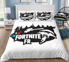 3D Cartoon Bedding Suit Fortnites Quilt Cover Fortress Night Printed Bed Spead Child Bedroom Bed Duvet Cover Bedclothes 3pcs Set