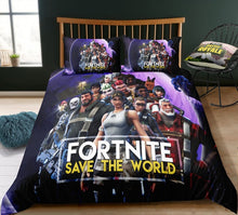 3D Cartoon Bedding Suit Fortnites Quilt Cover Fortress Night Printed Bed Spead Child Bedroom Bed Duvet Cover Bedclothes 3pcs Set