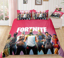 3D Cartoon Bedding Suit Fortnites Quilt Cover Fortress Night Printed Bed Spead Child Bedroom Bed Duvet Cover Bedclothes 3pcs Set