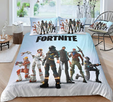 3D Cartoon Bedding Suit Fortnites Quilt Cover Fortress Night Printed Bed Spead Child Bedroom Bed Duvet Cover Bedclothes 3pcs Set