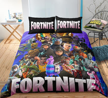 3D Cartoon Bedding Suit Fortnites Quilt Cover Fortress Night Printed Bed Spead Child Bedroom Bed Duvet Cover Bedclothes 3pcs Set