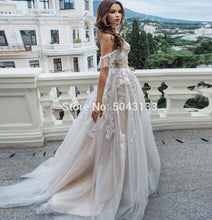 Sexy Sweetheart Lace Appliques A Line Wedding Dresses Off Shoulder Sleeveless Tulle Wedding Gowns for Brides Formal Dresses 2020