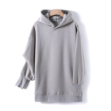 GCAROL Fall Winter Women Sets Extra Long Hooded Suits 80% Cotton Fleece Oversized Boyfriend Sweatshirt Elastic Waist Harem Pants