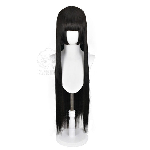 Kakegurui Yumeko Jabami Cosplay Wigs Black Straight Heat Resistant Synthetic Hair Perucas Cosplay Wig