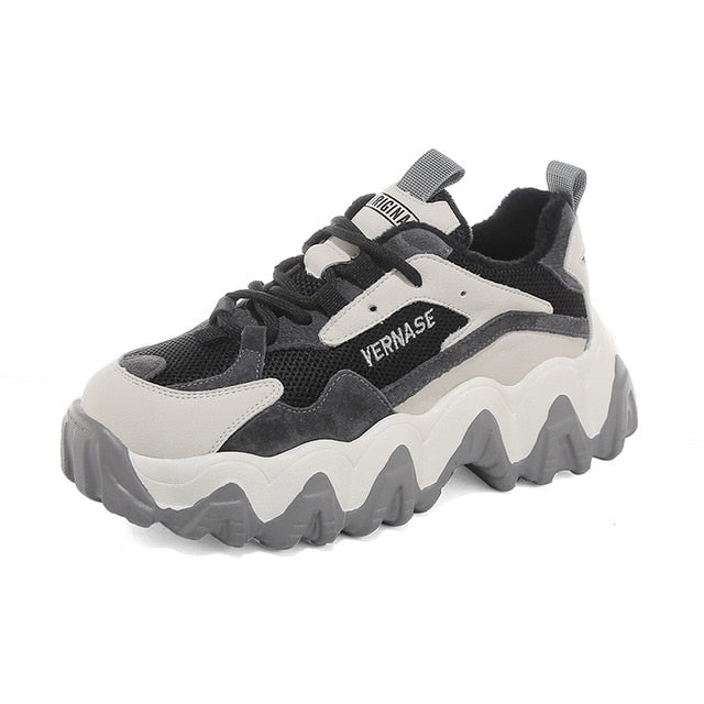 Women Chunky Sneakers Platform Thick Sole Ladies Casual Vulcanize Shoes Web Celebrity Dad female fashion Lady Sneakers Designer