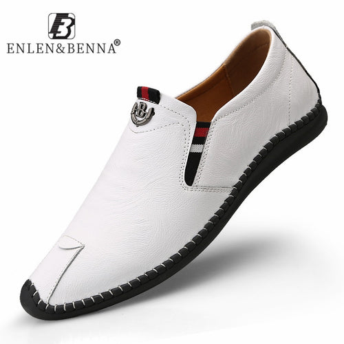 Fashion 2020 New Men Shoes Casual Cow Leather Rubber Men Shoes Loafers Slip on Breathable Luxury Adult Male Flats Shoes Driving