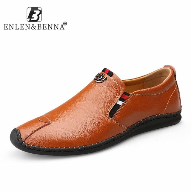 Fashion 2020 New Men Shoes Casual Cow Leather Rubber Men Shoes Loafers Slip on Breathable Luxury Adult Male Flats Shoes Driving