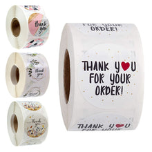 500pcs/roll  Thank You Stickers Handmade Sticker Circle Stationery thank you for your order  Seal Labels thank you sticker