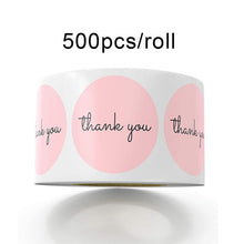 500pcs/roll  Thank You Stickers Handmade Sticker Circle Stationery thank you for your order  Seal Labels thank you sticker