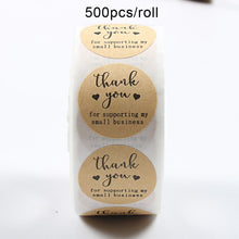 500pcs/roll  Thank You Stickers Handmade Sticker Circle Stationery thank you for your order  Seal Labels thank you sticker