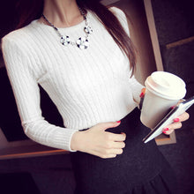 2017 Fashion Autumn Winter Mujer Bottoming Shirt Sexy Slim Elastic Knitted Sweater Women Long Sleeve O Neck Hemp Flower Pullover