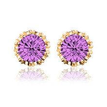 2016 Fashion Round Shape 2 Carat Cubic Zircon CZ  Crown Stud Earrings For Women