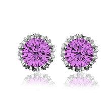 2016 Fashion Round Shape 2 Carat Cubic Zircon CZ  Crown Stud Earrings For Women