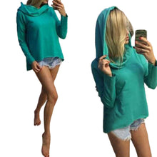 Women's Pure Color Hoodies High Quality long-sleeved Casual Irregular Design hooded hoody 4 Colors