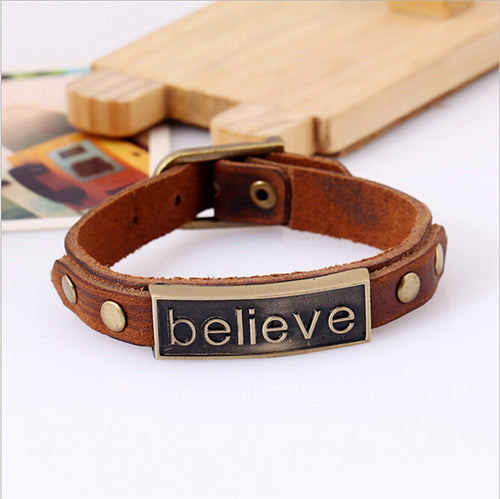 2016 Punk Style Alloy Leather Bracelet 