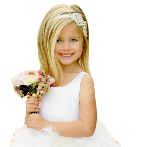 38cm 2-36Months New DesignPrincess Baby Girls Head Accessories Hair band Baby Party Rhinestone Bowknot Beautiful Headwear