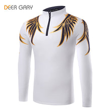 2016 Fashion Design Men's Polo Shirts Printing Pattern Long-sleeved Polo Homme Stand Collar Slim POLO shirt