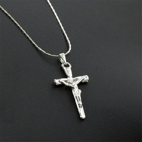 2016 Fashion Trendy Stainless Steel Simple Little Cross Pendant Necklace For Men or Women Clavicle chain necklace