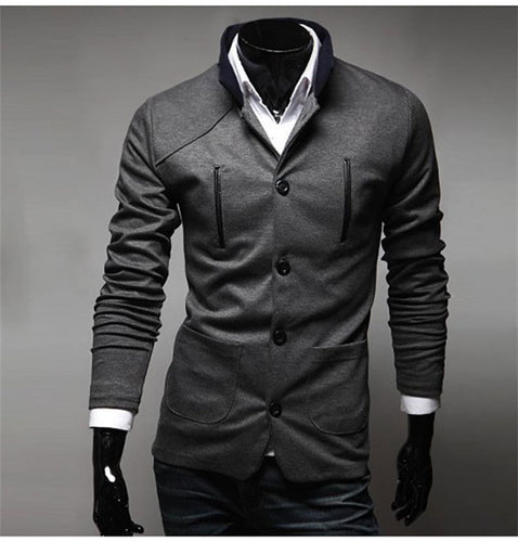 2015 New Arrival High Quality Fashion Men Suit Brand Blazer Men Casual Slim Clothing Suit Stand Collar Top Selling 3 Color