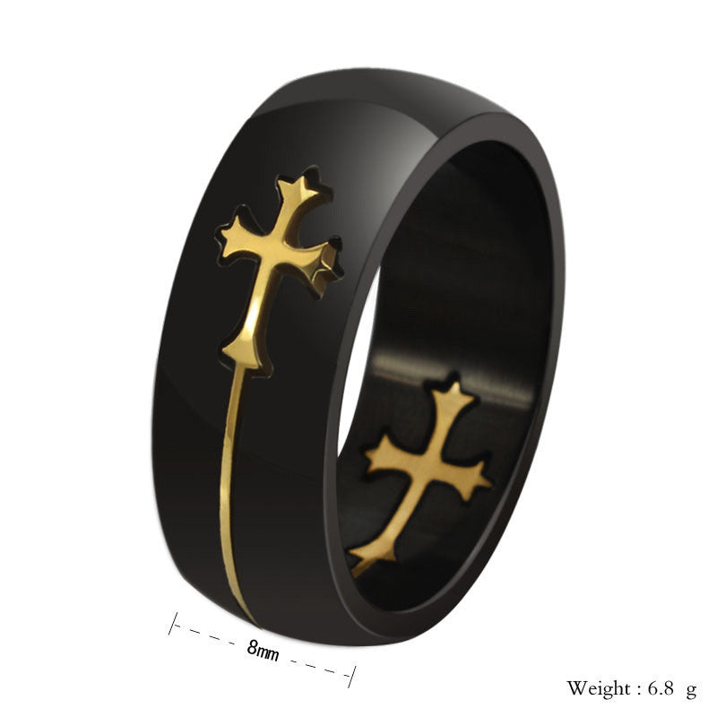 2016 New Fashion Hot Sale Cross Detachable Design Stainless Steel Men's Finger Ring anel masculino