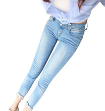 2016 New Fashion Women Jeans High-waist Regular  Pencil Pants Casual Skinny Slim Elastic Denim Pants Korean Style Femme Trousers