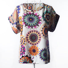 2015 New Print Chiffon Women Blouse 19 Patterns Blouse Free Shipping O-Neck Short Sleeve Drop Shipping Blouse 5 size S-XXL