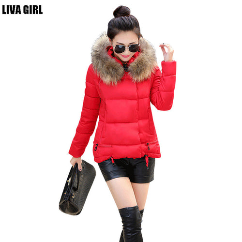 2016 new winter women jacket A-line down coat fur collar thicken outwear women hooded wadded coat