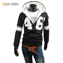 2016 Spring Autumn Men Slim Fit Hooded Fleece Hoodies Fashion Digital pattern Hoody Jacket Male Sweatshirt Tracksuit