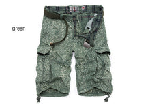 2016 summer knee-length men shorts multi-pocket cargo shorts fashion printed loose men short pants (no belt)