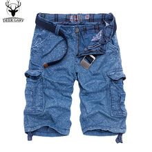 2016 summer knee-length men shorts multi-pocket cargo shorts fashion printed loose men short pants (no belt)