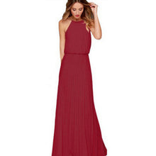 2016 Summer Sexy Dress Bohemian Style Sleeveless Floor Length Casual Long Dresses Women Chiffon Halter Jurkjes