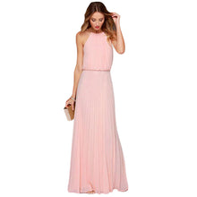 2016 Summer Sexy Dress Bohemian Style Sleeveless Floor Length Casual Long Dresses Women Chiffon Halter Jurkjes