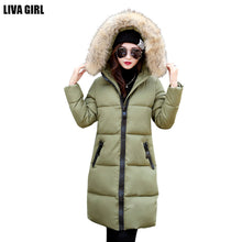2016 winter down jacket women mid-long coat parkas thickening Female Warm Clothes fur collar hoody outwear