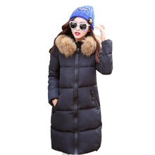 2016 winter down jacket women mid-long coat parkas thickening Female Warm Clothes fur collar hoody outwear