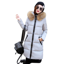 2016 winter down jacket women mid-long coat parkas thickening Female Warm Clothes fur collar hoody outwear