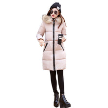 2016 winter down jacket women mid-long coat parkas thickening Female Warm Clothes fur collar hoody outwear