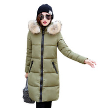 2016 winter down jacket women mid-long coat parkas thickening Female Warm Clothes fur collar hoody outwear
