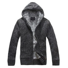 5Colors 2016 New Autunm Winter Fur Lining Thicken Hoodies Men Casual Zipper Warm Knitted Jacket mens winter Jumper