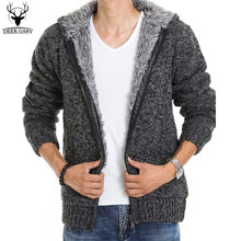 5Colors 2016 New Autunm Winter Fur Lining Thicken Hoodies Men Casual Zipper Warm Knitted Jacket mens winter Jumper