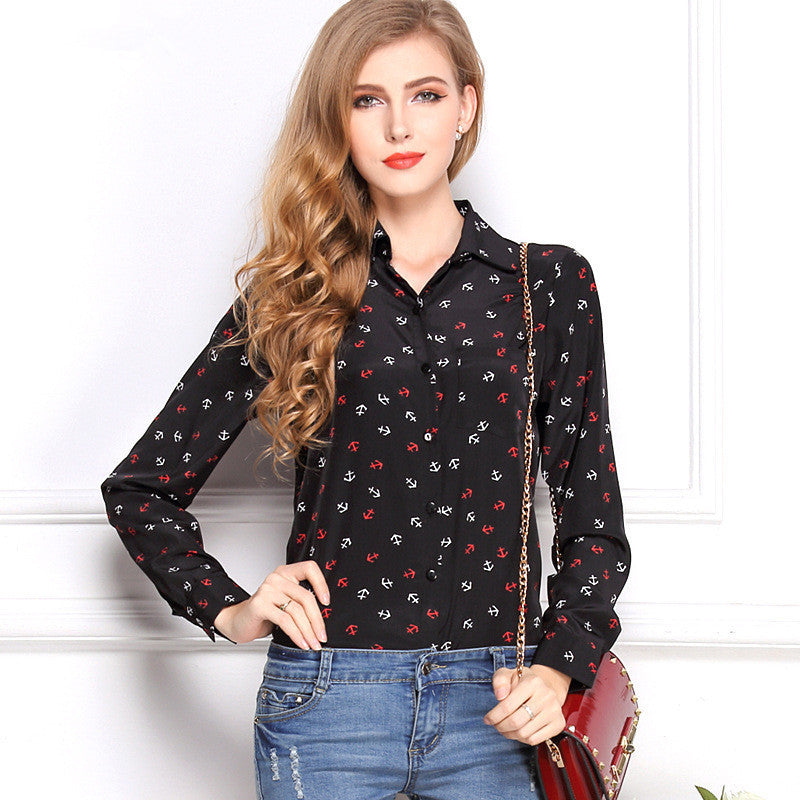 Blusas Femininas New Arrival 2015 European Style Office Lady Long Sleeve Female Temperament Shirt Casual Chiffon Blouse11 Styles