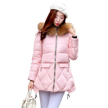 2016 New Winter Coat Fashion Thick Warm Medium-long Down Cotton Parkas Wadded Jacket Women Female Padded Overcoat Hooded Outwear