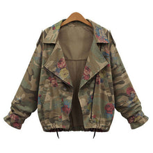 2016 Spring Autumn Camouflage Jacket Women Plus Size Short Outerwear Batwing Sleeved Zipper Women Basic Coats chaquetas mujer