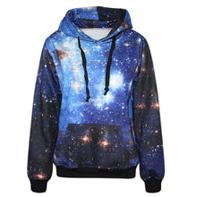 2016 New Fashion Women Hoodies With Pocket 3D Galaxy Print Punk Women Sweatshirt Casual Long Sleeve Hooded Pullovers